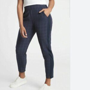 Athleta textured Brooklyn navy windowpane ankle pant